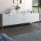 Тумба под телевизор с ящиками LION Wood с золотыми ножками 160x40x65 см. Бетон style (LION-043109)