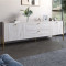 Тумба под телевизор с ящиками LION Wood с золотыми ножками 160x40x65 см Самоа Дымчатый (LION-043120)