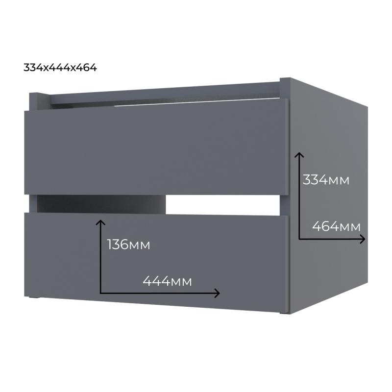 Блок ящиків для шафи-купе Doros G-Caiser Графіт 44,8х42х33,6 см (DRS-011273)