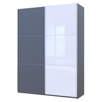 Шафа-купе двохдверна Doros G-Caiser 180х60х240 см Графіт/1 Біле Скло (DRS-011036)