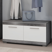 Тумба 2Д у передпокій Сокме Флорес 90,1x44x40,3 Сосна фігурна/Білий глянець (SKM-081161)