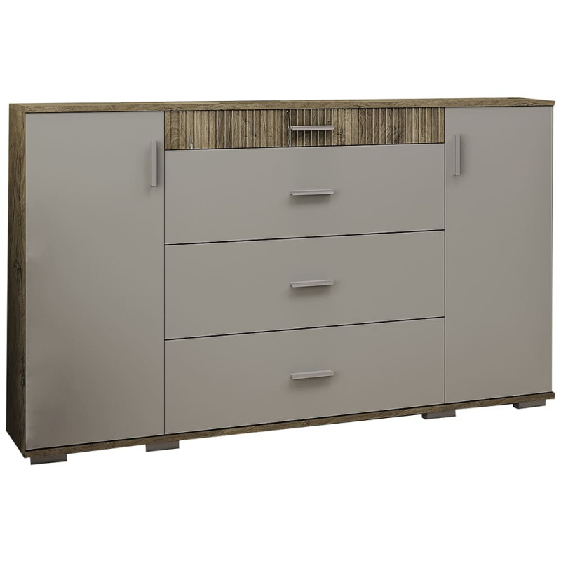 Комод 2Д4Ш Сокме Марк 150x91,2x37 Шиншила Сіра/Дуб флагшток (SKM-081296)