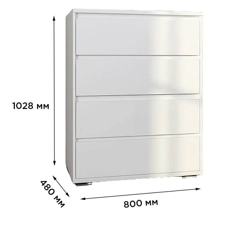 Комод 4Ш Сокме Лайн 102,8x80x48 Білий (RSP-081936)