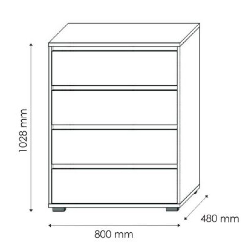 Комод 4Ш Сокме Лайн 102,8x80x48 Білий (RSP-081936)