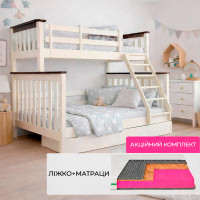 Комплект ліжко двоярусне Скандинавія і Матрац Koala Oasis 140-90х200 см (MBG-2252-ISM-051377-ISM-051395)