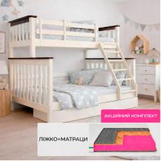 Комплект ліжко двоярусне Скандинавія і Матрац Koala Oasis 140-90х200 см (MBG-2252-ISM-051377-ISM-051395)