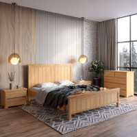 Двуспальная кровать Mebigrand Вирджиния Орех светлый 180х190 см (MBG-1599)