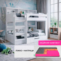 Комплект ліжко двоярусне LION Майнкрафт і Матрац Koala Oasis 90х190 см (LION-041541-ISM-051394)