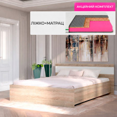 Комплект ліжко двоспальне Соната-1600 і Матрац Koala Oasis 160х200 см (EVR-2095-ISM-051382)