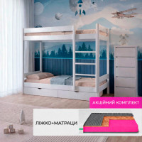 Комплект ліжко двоярусне Атланта Міні і Матрац Koala Oasis 80х190 см (MBG-2442-ISM-051392)