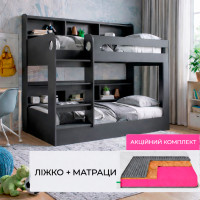 Комплект ліжко двоярусне LION Майнкрафт і Матрац Koala Oasis 90х190 см (LION-041530-ISM-051394)