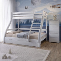 Двоярусне дитяче ліжко Mebigrand Аляска Білий (RAL9003) 120-80х190 см з ящиками (MBG-15064)