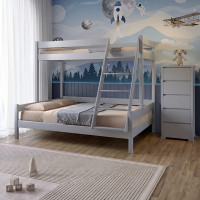 Двухъярусная детская кровать Mebigrand Атланта Светло-серый (RAL 7040) 120-80х190 см (MBG-2273)
