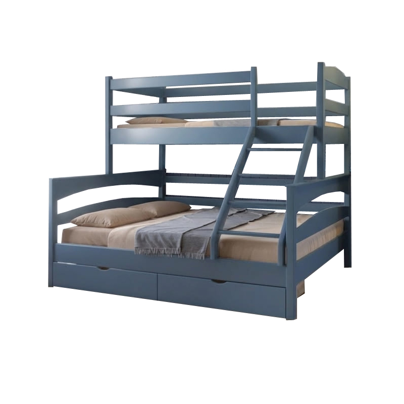 Двоярусне дитяче ліжко Mebigrand Чикаго Сіро-синій (S7010R90B) 160-90х200 см з ящиками (MBG-15679)