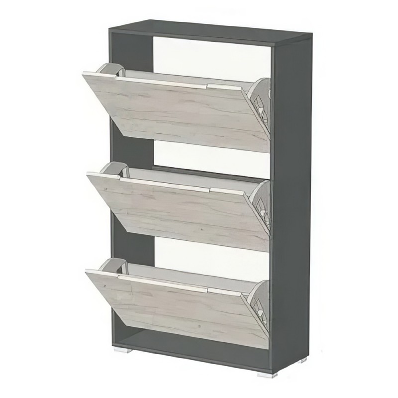 Тумба для взуття з ящиками LION ТО-2 70,4x28,2x123,4 см Бетон Style (LION-045312)