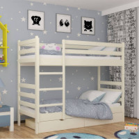 Двухъярусная детская кровать Mebigrand Соня Айвори (S0505Y30R) 80х190 см с ящиками (MBG-2430)