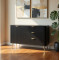 Комод з телескопічними напрямними Perfect Home Lante 1D3S/138 138,2x81,2x38 Чорний (золоті ніжки) (PFH-091192)