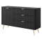 Комод з телескопічними напрямними Perfect Home Lante 1D3S/138 138,2x81,2x38 Чорний (золоті ніжки) (PFH-091192)