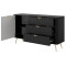 Комод з телескопічними напрямними Perfect Home Lante 1D3S/138 138,2x81,2x38 Чорний (золоті ніжки) (PFH-091192)