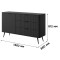Комод з телескопічними напрямними Perfect Home Lante 1D3S/138 138,2x81,2x38 Чорний (золоті ніжки) (PFH-091192)