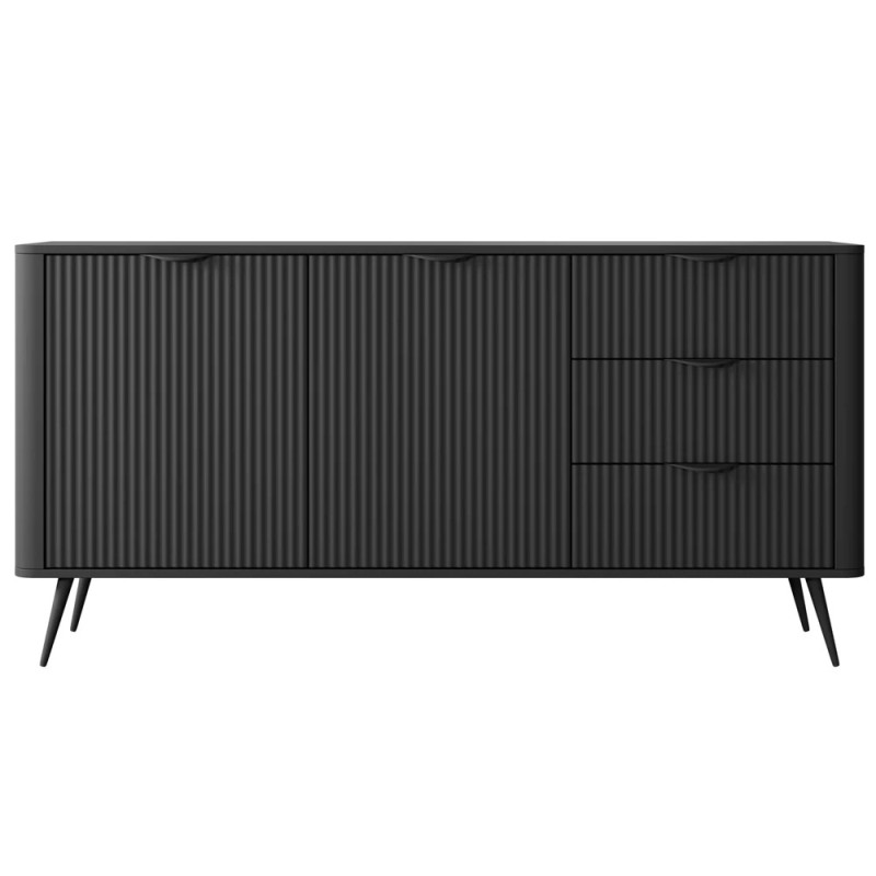 Комод з телескопічними напрямними Perfect Home Lante 2D3S/163 163,2x81,2x38 Чорний (чорні ніжки) (PFH-091115)