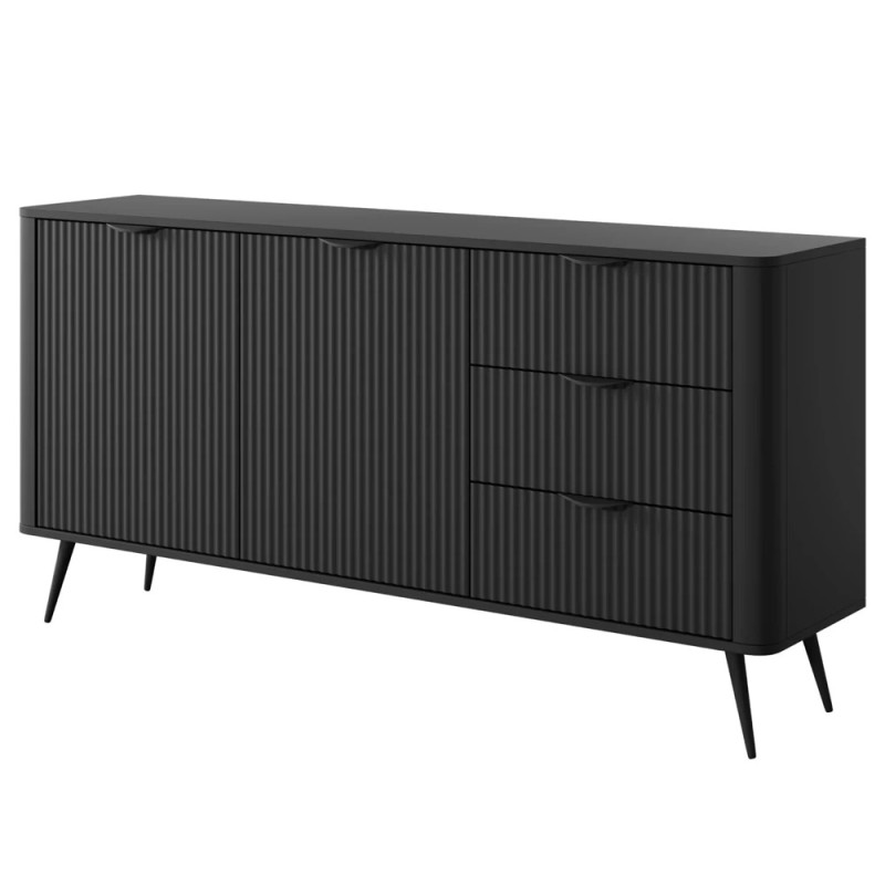 Комод з телескопічними напрямними Perfect Home Lante 2D3S/163 163,2x81,2x38 Чорний (чорні ніжки) (PFH-091115)