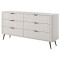 Комод з телескопічними напрямними Perfect Home Lante 6S/163 163,2x81,2x38 Бежевий (чорні ніжки) (PFH-091174)