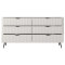 Комод з телескопічними напрямними Perfect Home Lante 6S/163 163,2x81,2x38 Бежевий (чорні ніжки) (PFH-091174)