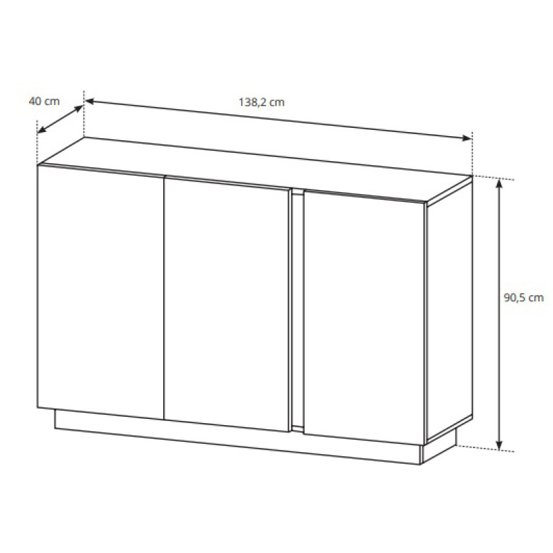 Комод Perfect Home Marco 3D/138 138,2x90,5x40 Дуб артизан/Графіт (PFH-091062)
