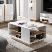 Журнальний стіл Perfect Home Marco 45,5х100х60 Білий/Білий глянець/Дуб грандсон (PFH-091035)