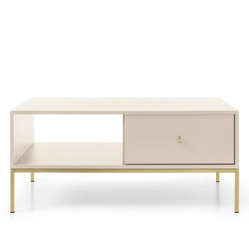 Журнальний стіл з телескопічними напрямними Perfect Home Mono ML104 103,5x46,2x68 Беж пісочний (золоті ніжки) (PFH-091211)