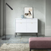 Комод з телескопічними напрямними Perfect Home Nova KSZ104 2D2S 104x63x39 Білий (чорні ніжки) (PFH-091216)