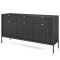 Комод з телескопічними напрямними Perfect Home Nova KSZ154 3D3S 154x63x39 Чорний (чорні ніжки) (PFH-091246)