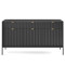 Комод з телескопічними напрямними Perfect Home Nova KSZ154 3D3S 154x63x39 Чорний (чорні ніжки) (PFH-091246)