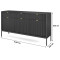 Комод з телескопічними напрямними Perfect Home Nova KSZ154 3D3S 154x63x39 Чорний (чорні ніжки) (PFH-091246)
