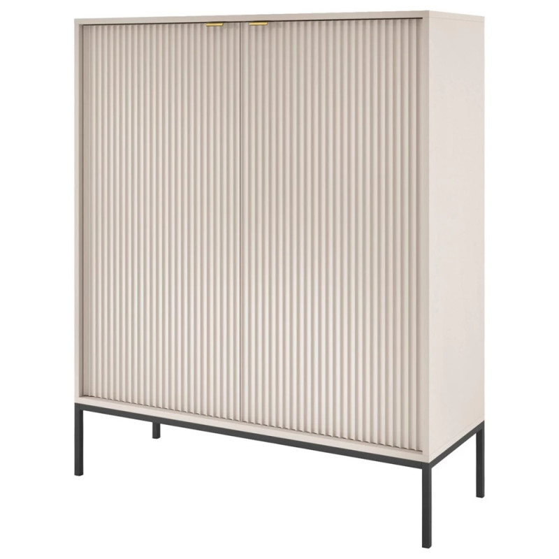 Комод високий Perfect Home Nova K104 2D 104x125x39 Кашемір (чорні ніжки) (PFH-091236)