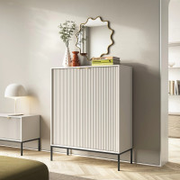 Комод високий Perfect Home Nova K104 2D 104x125x39 Кашемір (чорні ніжки) (PFH-091236)