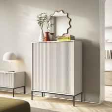 Комод високий Perfect Home Nova K104 2D 104x125x39 Кашемір (чорні ніжки) (PFH-091236)