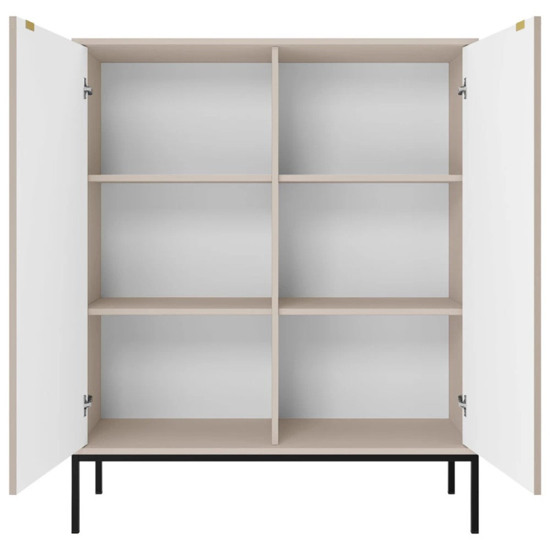 Комод високий Perfect Home Nova K104 2D 104x125x39 Кашемір (чорні ніжки) (PFH-091236)