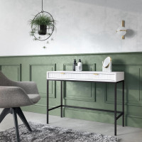 Туалетний столик з телескопічними напрямними Perfect Home Nova T104 104x77x50 см Білий (чорні ніжки) (PFH-091266)
