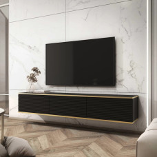 Тумба під телевізор навісна Perfect Home Oro RTV175 MDF 3D 175х30х32 Чорний (PFH-091367)