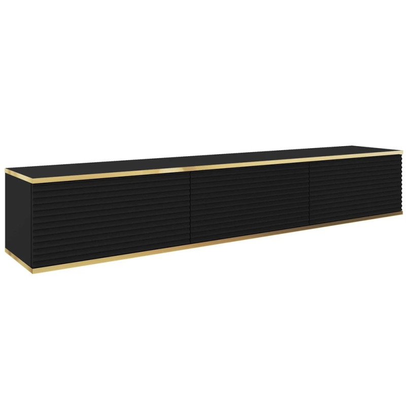 Тумба під телевізор навісна Perfect Home Oro RTV175 MDF 3D 175х30х32 Чорний (PFH-091367)