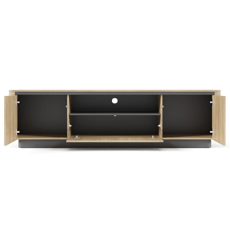 Тумба під телевізор Perfect Home Torro 3D/200 200x54,9x38,1 Дуб кремона/Чорний (PFH-091417)