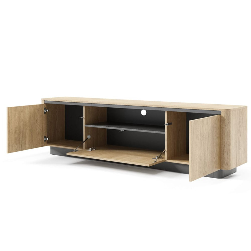 Тумба під телевізор Perfect Home Torro 3D/200 200x54,9x38,1 Дуб кремона/Чорний (PFH-091417)