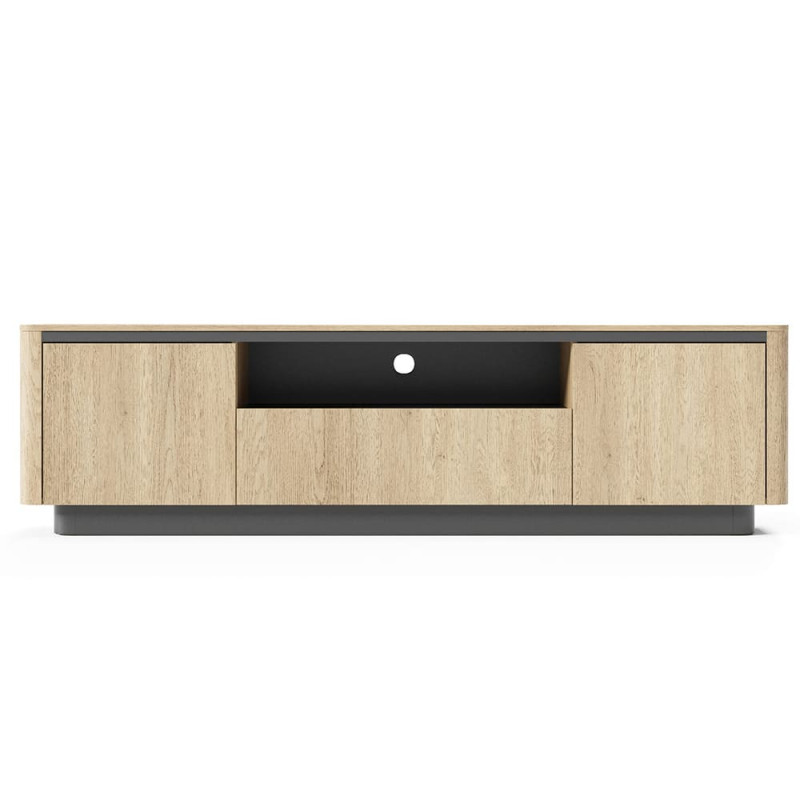 Тумба під телевізор Perfect Home Torro 3D/200 200x54,9x38,1 Дуб кремона/Чорний (PFH-091417)