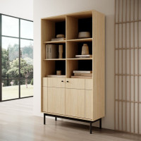 Стелаж Perfect Home Japandi R104 2-дверний 103х184х39 см Дуб лінеа (PFH-091465)