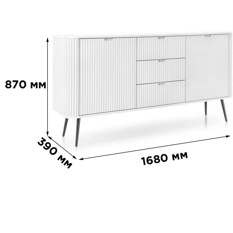 Комод з телескопічними напрямними Perfect Home Zova KSZ168 2D3S 168x87x39 Кашемір (золоті ніжки) (PFH-091282)