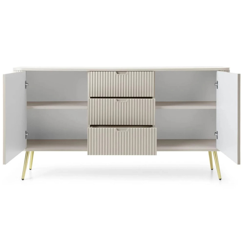 Комод з телескопічними напрямними Perfect Home Zova KSZ168 2D3S 168x87x39 Кашемір (золоті ніжки) (PFH-091282)