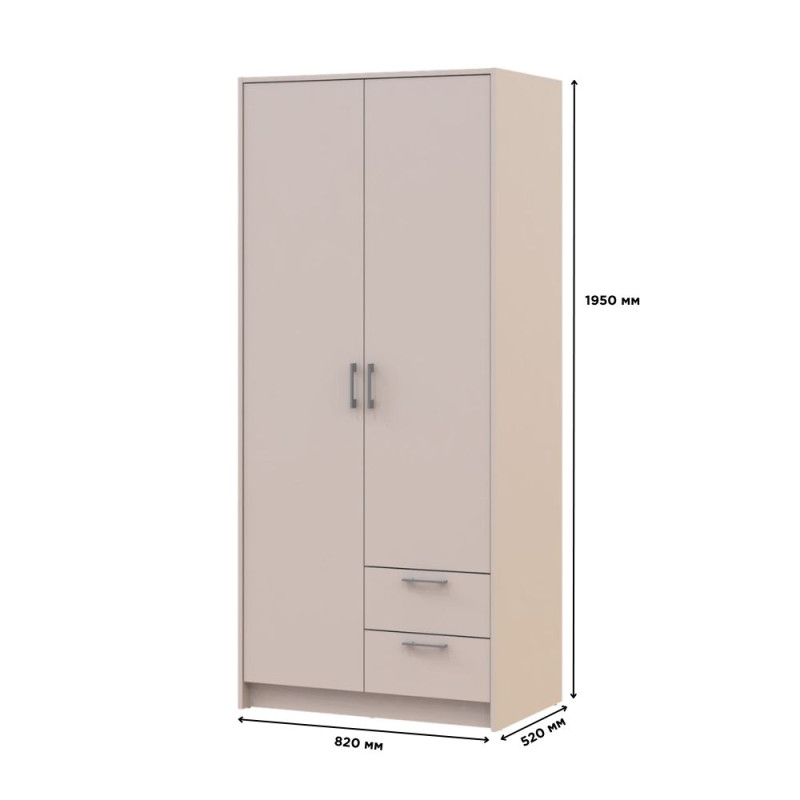 Шафа для одягу Doros Ронді Кашемір 2 ДСП 82х52х195 (80738467) (DRS-012179)