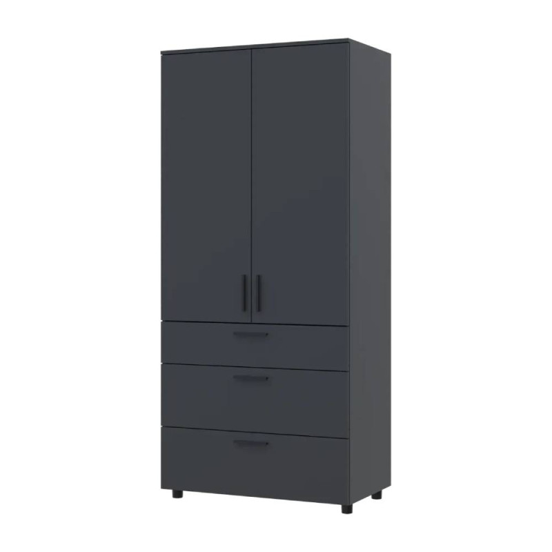Шафа для одягу Doros Торн Антрацит 2 ДСП/3Ш (штанга) 90х51.6х200 (DRS-012073)